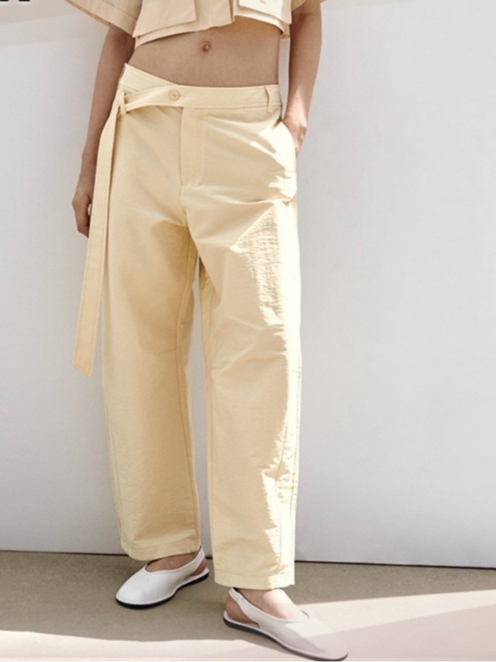 Zara Yellow Barrel Leg Pants